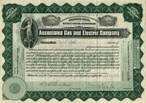Associated Gas and Electric Co. - Stock Certificate